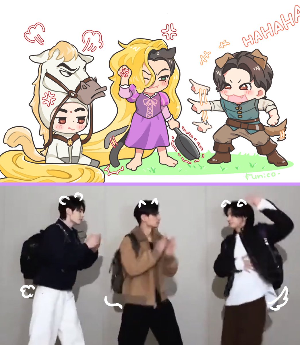 🦮→🤴🏻
🐈‍⬛→👸🏼
🐶→🐴 #02z