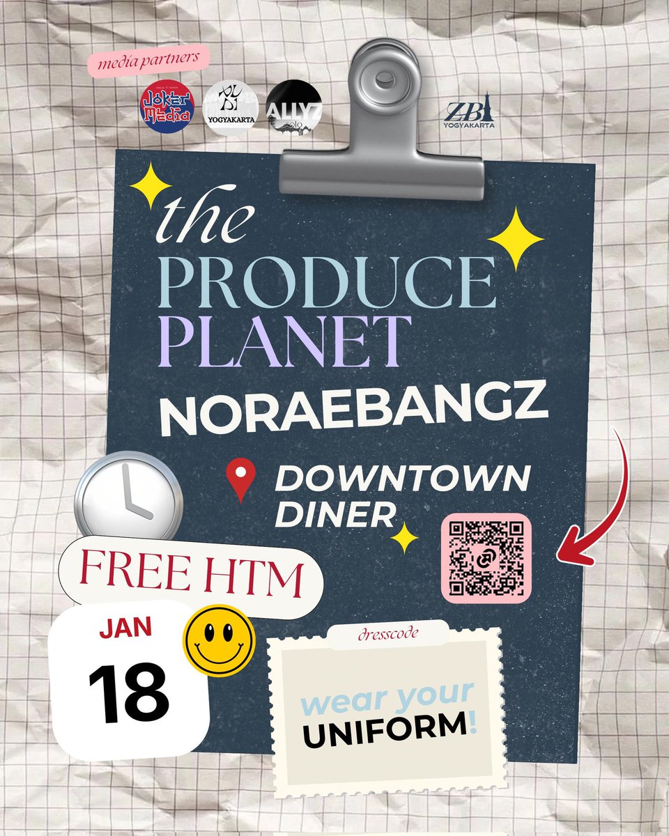 zeroseyk's tweet photo. 🎤 The Produce-Planet Noraebangz Jogja!

📅: Sunday, 18 January 2026
⏰: 16.00 - 19.00
📍: Downtown Diner (Seturan)
🎟️:  HTM FREE (Min order 30k)
👔: Uniform (NO ELEMENTARY UNIFORM!)

REGISTER NOW👇
https://t.co/g9Gv1oiAoE https://t.co/2oZONWw6gn