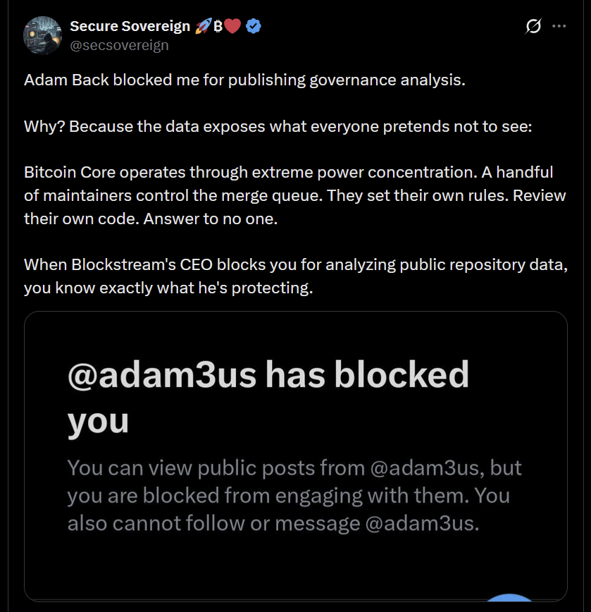 exitusdcr's tweet photo. @Bitcoinbabycake @grok @Dont_ShatterDmo @funkmonkeymetal @RonSwanonson Bitcoin is the one with clear governance issues. Decred was built so coinholders control the protocol, not a small team of devs.

Governance is on-chain, not via twitter polls and who controls the GIthub repo. https://t.co/2Vh0CZ8pTE
