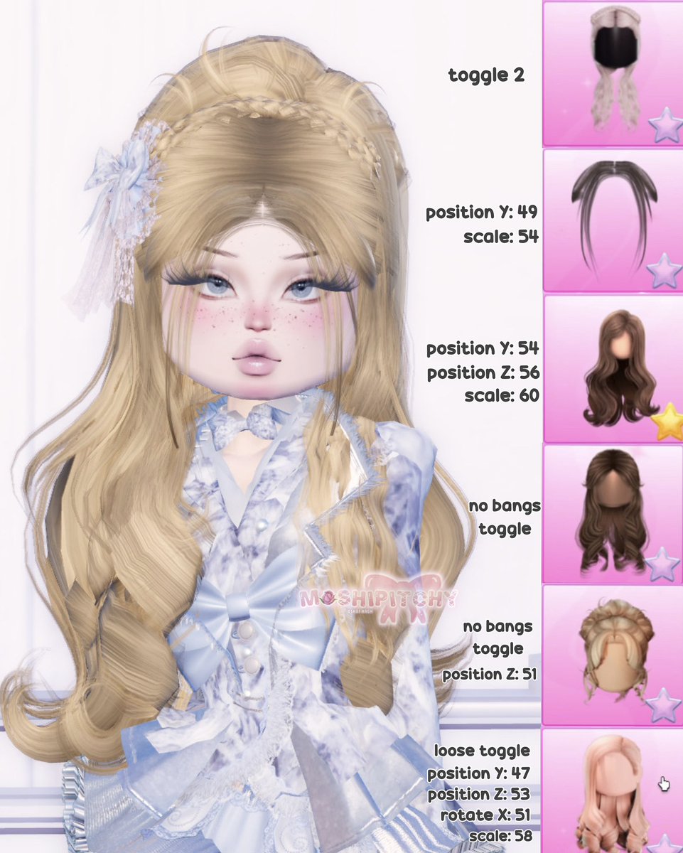 moshipitchy's tweet image. ⋆.𐙚 ̊🌷Some cute hair combo tutorials