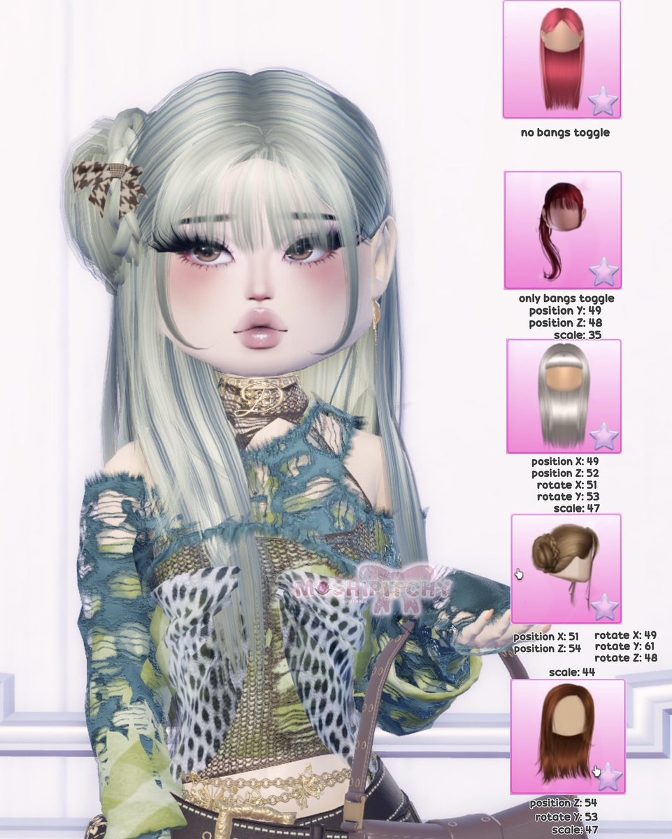 moshipitchy's tweet image. ⋆.𐙚 ̊🌷Some cute hair combo tutorials