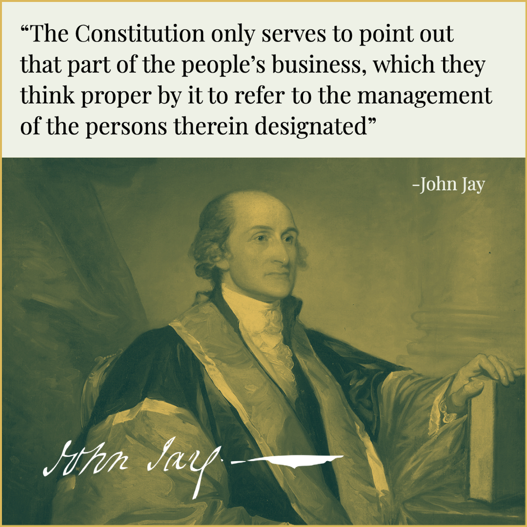 ❗ GOVERNMENT IS AN AGENT - NOT MASTER

First Chief Justice John Jay made it crystal clear:

"The Constitution only serves to point out that part of the people's business, which they think proper by it to refer to the management of the persons therein designated - those persons