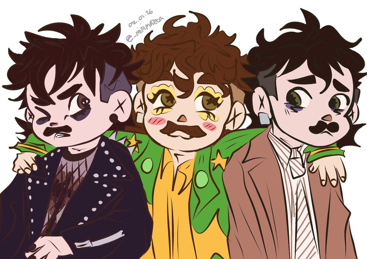 _minimazza's tweet image. #jamesmarriott #CaliforniaRain #jamesmarriottfanart 
its half 3, still cant sleep, still repeating cali rain, have this non rendered doodle.

oh how i love my favourite triplets, who all hate each other 💓