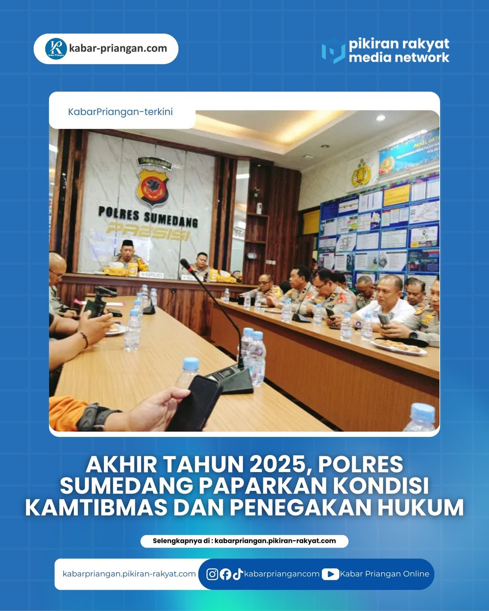 Polres Sumedang memaparkan kondisi keamanan dan ketertiban masyarakat (Kamtibmas) sepanjang Tahun 2025

Selengkapnya kabarpriangan.pikiran-rakyat.com/kabar-priangan…