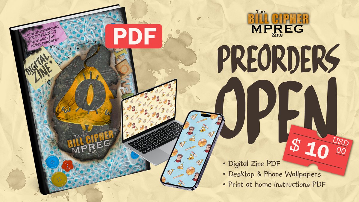 The Bill Cipher MPREG Zine tweet media