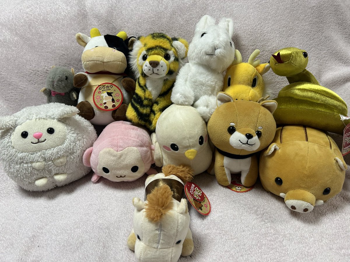 毎年恒例！
日本赤十字の干支のぬいぐるみ
年末年始に400献血をすると貰えるんだけど苦節12年

今回でとうとう十二支コンプリート！！

周りの人に話してもあんまし興味持たれないからXだけでも誰か褒めて

 #献血  #干支
 #1回でも失敗したらやり直しに12年