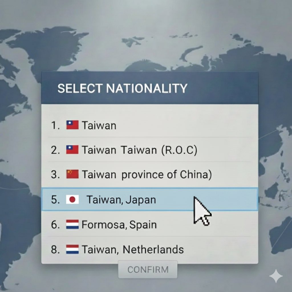 It’s challenging to be Taiwanese with so many nationalities to choose from since China claims the 1951 San Francisco Treaty is invalid. 😉