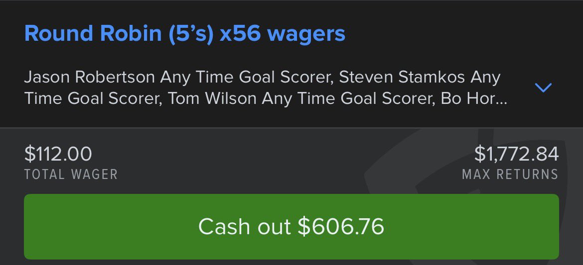 Cash the round robin‼️
If Stamkos hits, I get the whole $1772 🙏🏽