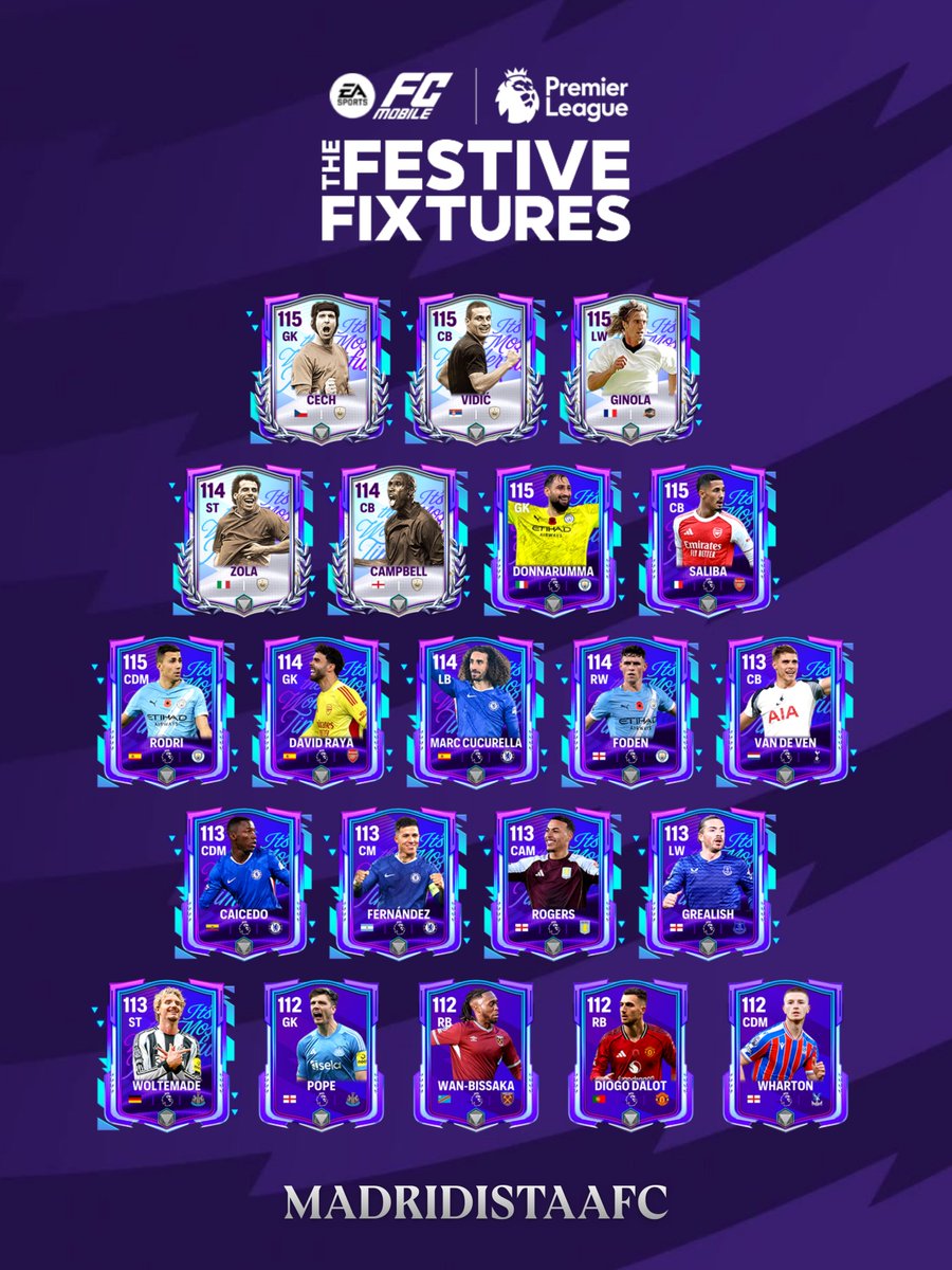 MadridistaaFC's tweet image. Week 4 Festive Fixtures Predictions 🎄 

The final round of cards before we head into Team of the Year.
Who are you aiming for? 👀

#FCMobile #FestiveFixtures #Week4 #Predictions