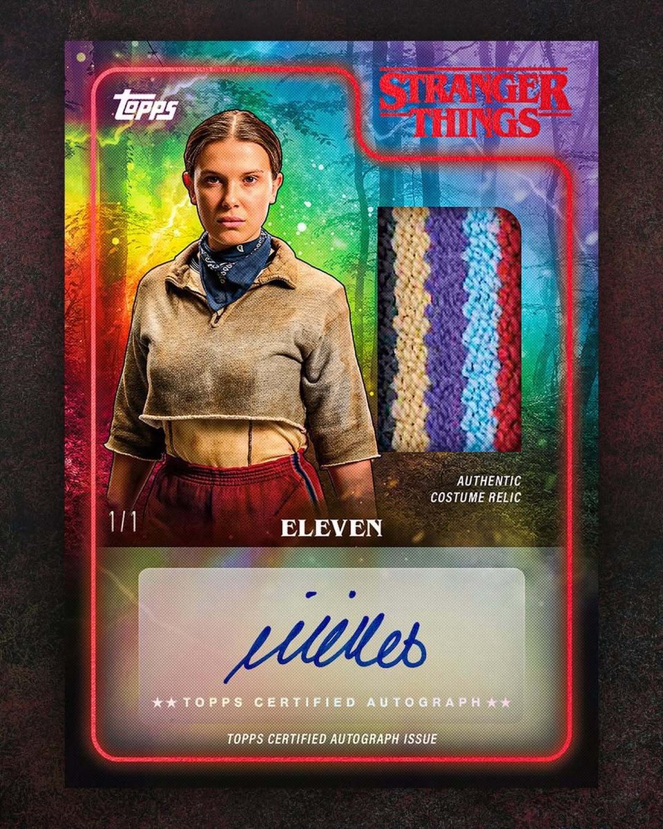 ストレンジャーシングスのトレカ😳 カードに実際に着用された衣服の一