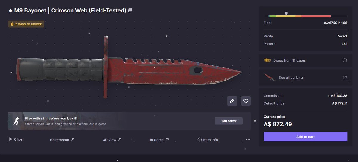 mmdeezi's tweet photo. @ThourCS2 @csmoneytrade my dream knife <3 cheers https://t.co/pmPtCoAWyf