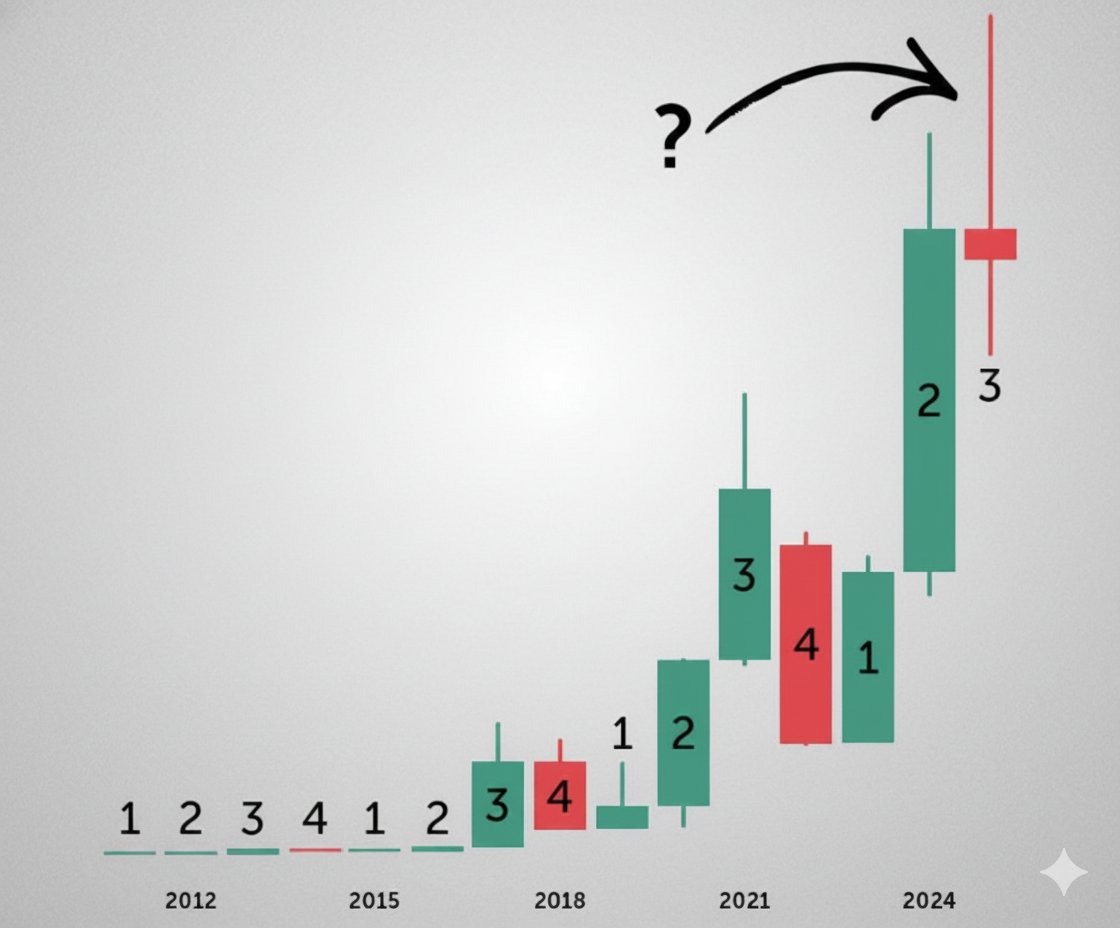 fedhabit's tweet photo. The traditional Bitcoin 4-year cycle has, for the first time in 14 years, failed to repeat.

The clearest signal is simple:
•The year following the 2024 halving did not continue higher
•2025 closed lower instead, something unseen in prior post halving periods

That deviation matters because earlier cycles depended on a very specific market setup.

In previous cycles:
•Halving removed a large amount of new supply
•Market depth was relatively thin
•Even moderate demand could move price meaningfully
That structure no longer exists.

By the 2024 halving:
•Daily issuance dropped by only a few hundred BTC
•Overall market liquidity had grown exponentially
•Macro forces began to outweigh issuance effects

Today, Bitcoin responds more directly to:
•Dollar liquidity and real interest rates
•ETF inflows and outflows
•Institutional positioning and capital allocation
•Broader economic expansions and slowdowns

Supply reduction still plays a role, but it no longer dictates direction on its own.

Bitcoin has shifted from a supply shock led market to a liquidity sensitive market.

That shift explains why time based cycle expectations failed in 2025, without implying structural weakness in the asset.