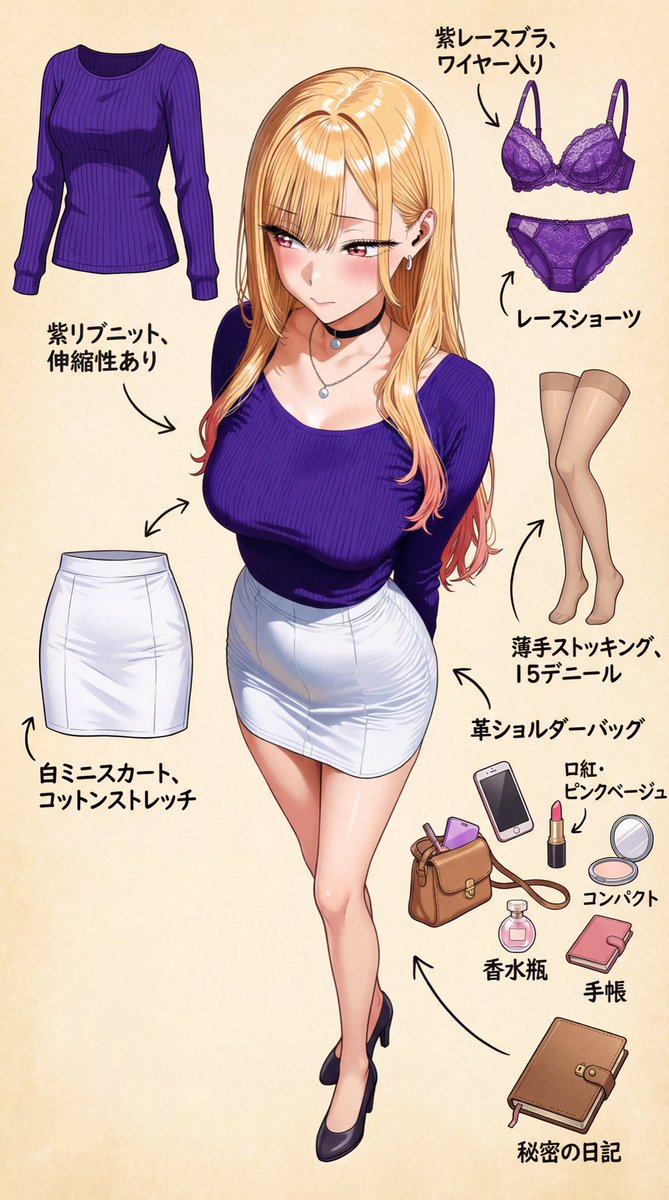 rinomaw's tweet image. デートの待ち合わせ場所で君を待ってる海夢ちゃん　分解図鑑…