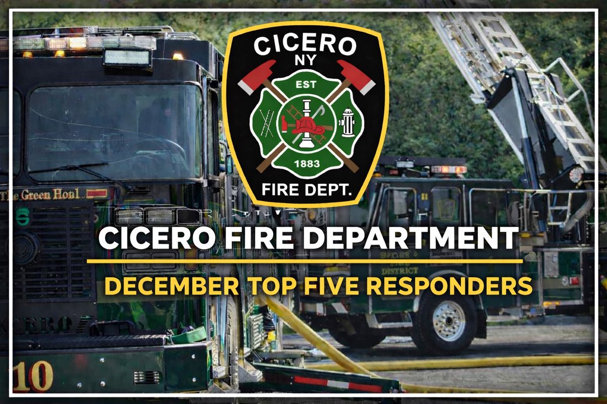 cicerofd10's tweet photo. December Top Five Responders 

Firefighter Barry Corkle (58) alarms, Firefighter Joey Gogola (54) alarms, Firefighter Liam Corkle (47) alarms, Captain Jeremy Hemingway (41) alarms, Deputy Chief David Nicholas (37) alarms, Lieutenant Brendon Scarano (37) alarms https://t.co/bSNj5POEyp