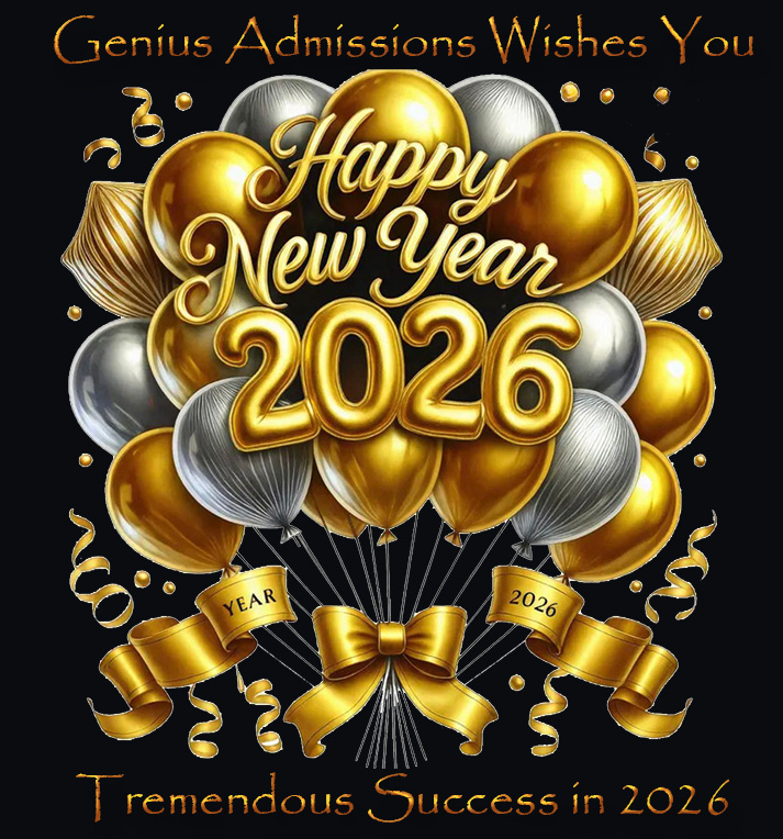 Genius Admissions wishes you tremendous success in 2026 - Happy New Year!