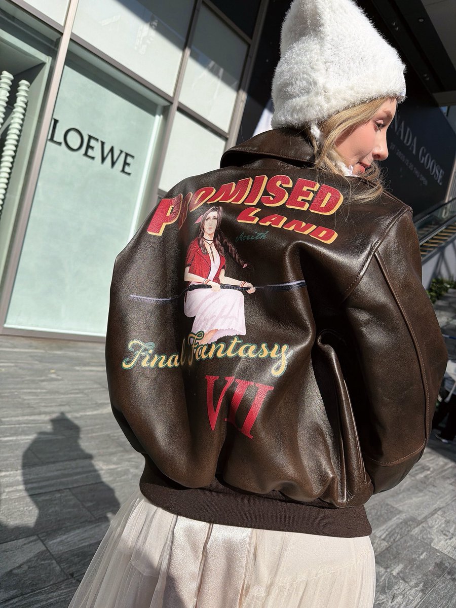 AVIREX ファイナルファンタジー エアリス レザージャケット AVIREX - 36 AVIREX ファイナルファンタジー エアリス レザー