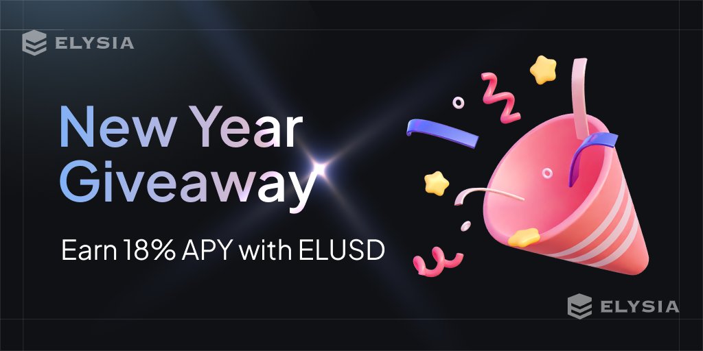 🎆 Happy New Year 🎆

Celebrate the new year with a chance to win 100 ELUSD — 2 winners will receive 50 ELUSD each!

How to join:
1️⃣ Follow <a href="/ELYSIA_HQ/">ELYSIA</a>
2️⃣ ❤️ + 🔁 this tweet
3️⃣ Tag 3 friends

📅 Deadline: Jan 4

#ELUSD #KimchiPremium #SyntheticDollar