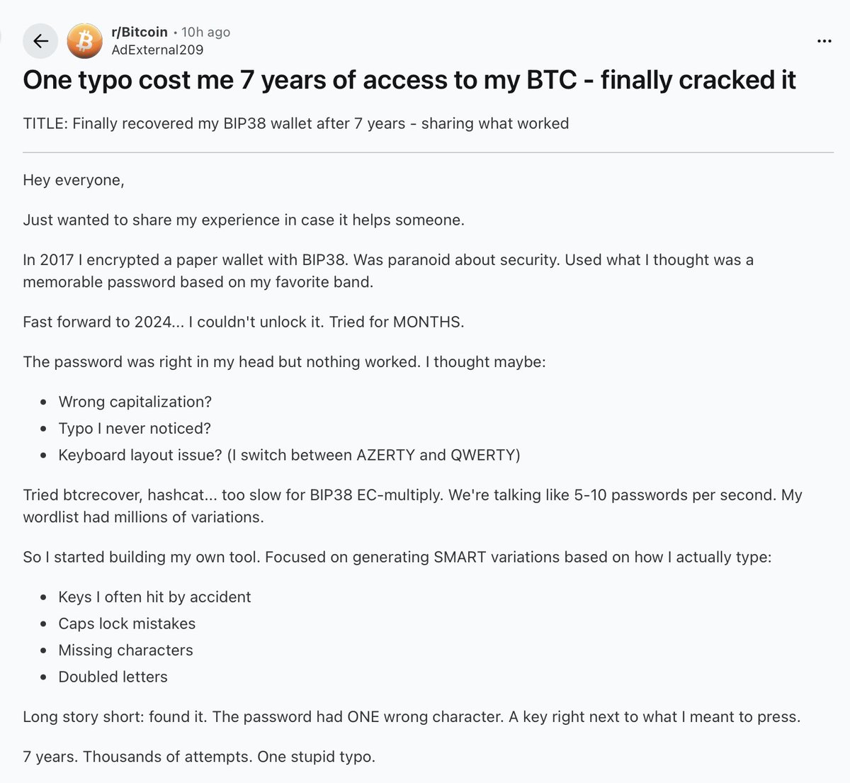 Be careful when creating that passphrase, anon.