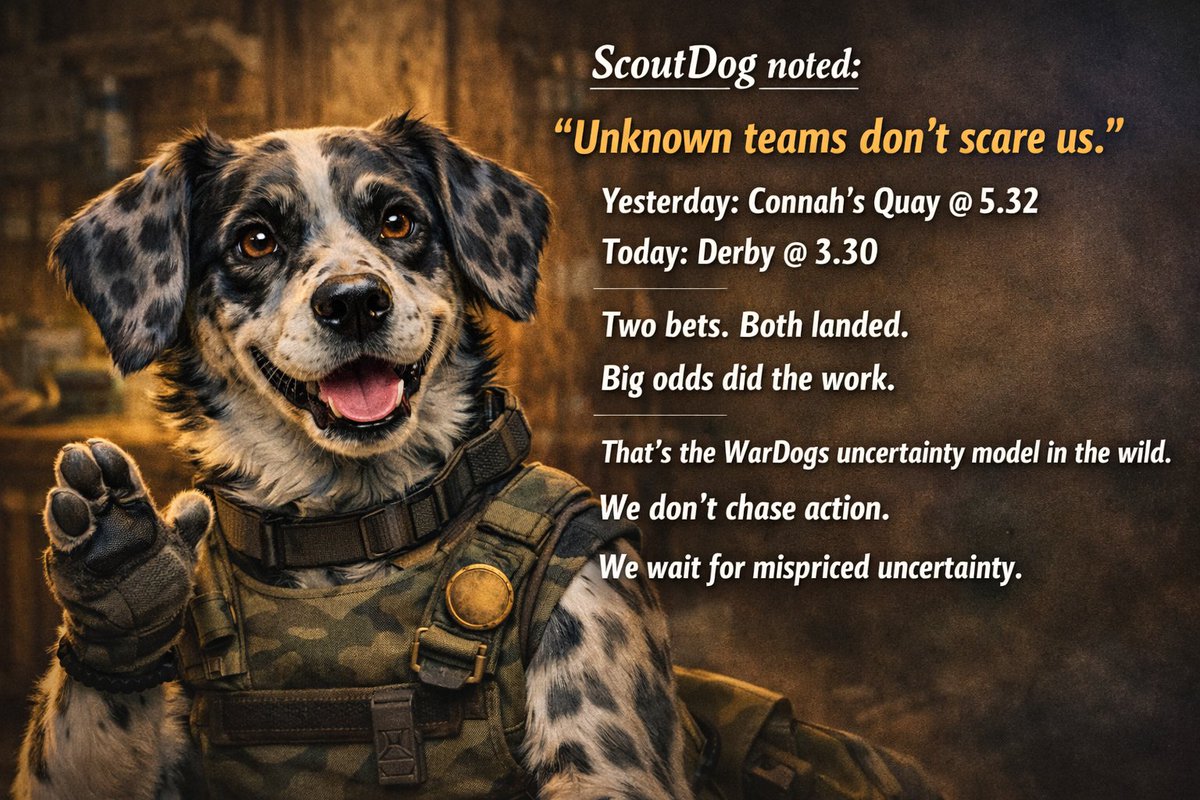 We don’t post predictions.
We interpret uncertainty.

The Dogs of War watch how prices move, how sentiment shifts, and how narratives form — then let experienced voices explain what the market might be missing...

ScoutDog had a word after the last two tips ⤵️
