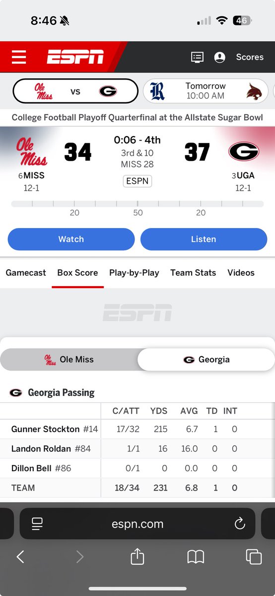 Even ESPN getting it wrong