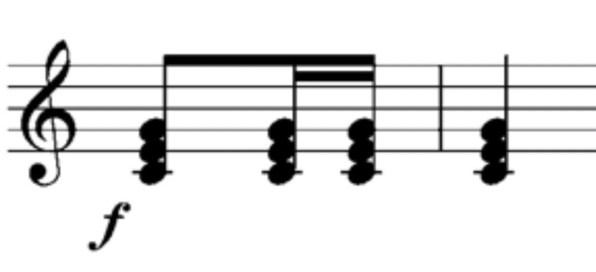 たとえばこういう譜面があったとき、一切のコンテキストを無視し「楽譜通りに」演奏すると、「たーたたたー」になる。

しかしBeethovenやBrahmsやWagnerの譜面でこう書いてあったら、十中八九それは「たーたたたー」ではなく「(ん)やん！パ パ パーン！」になる(文字では限界があるが)