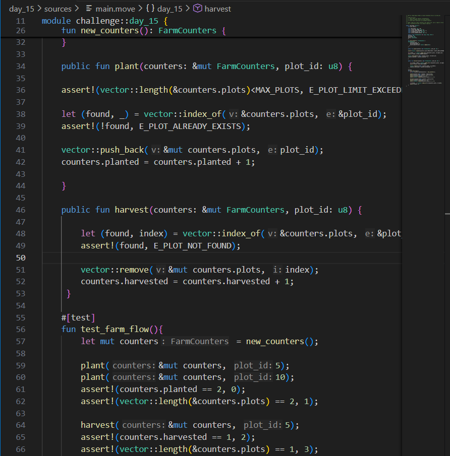 Day 15 / 21 #SuiChallenge ✅

Kicking off the final week of #Move! 🚜

Built FarmCounters logic.

Implemented plant &amp; harvest.

Mastered syntax &amp; validation. 🛠️

Logic is ready, turning this into a Sui Object tomorrow! 🚀

#Sui #MoveLang #Web3 #Blockchain #Developer
