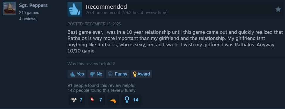 somniaeon's tweet photo. Wanted to check what the current vibe was for Wilds reviews on Steam; found this gem. https://t.co/SzWjpNaclz