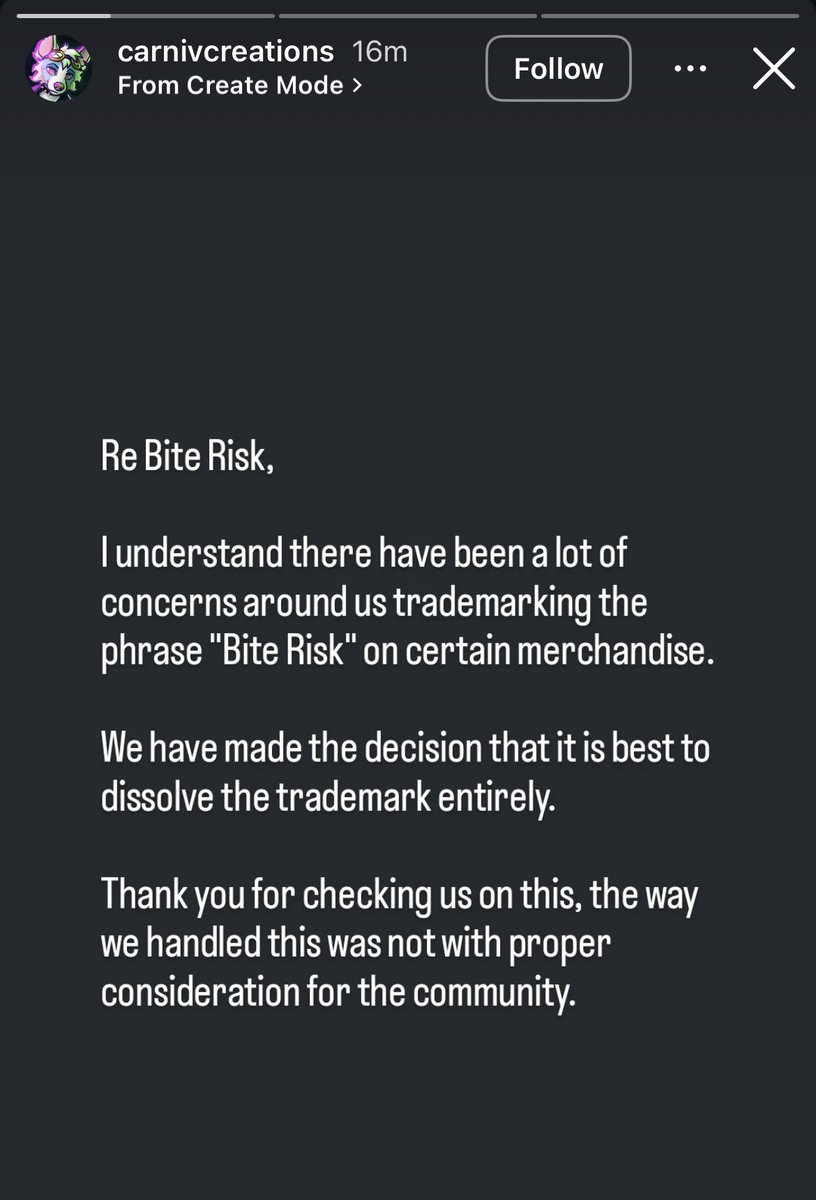 NU_M00N's tweet image. Quick update on this; they are dissolving the trademark and provided an explanation! 🫡