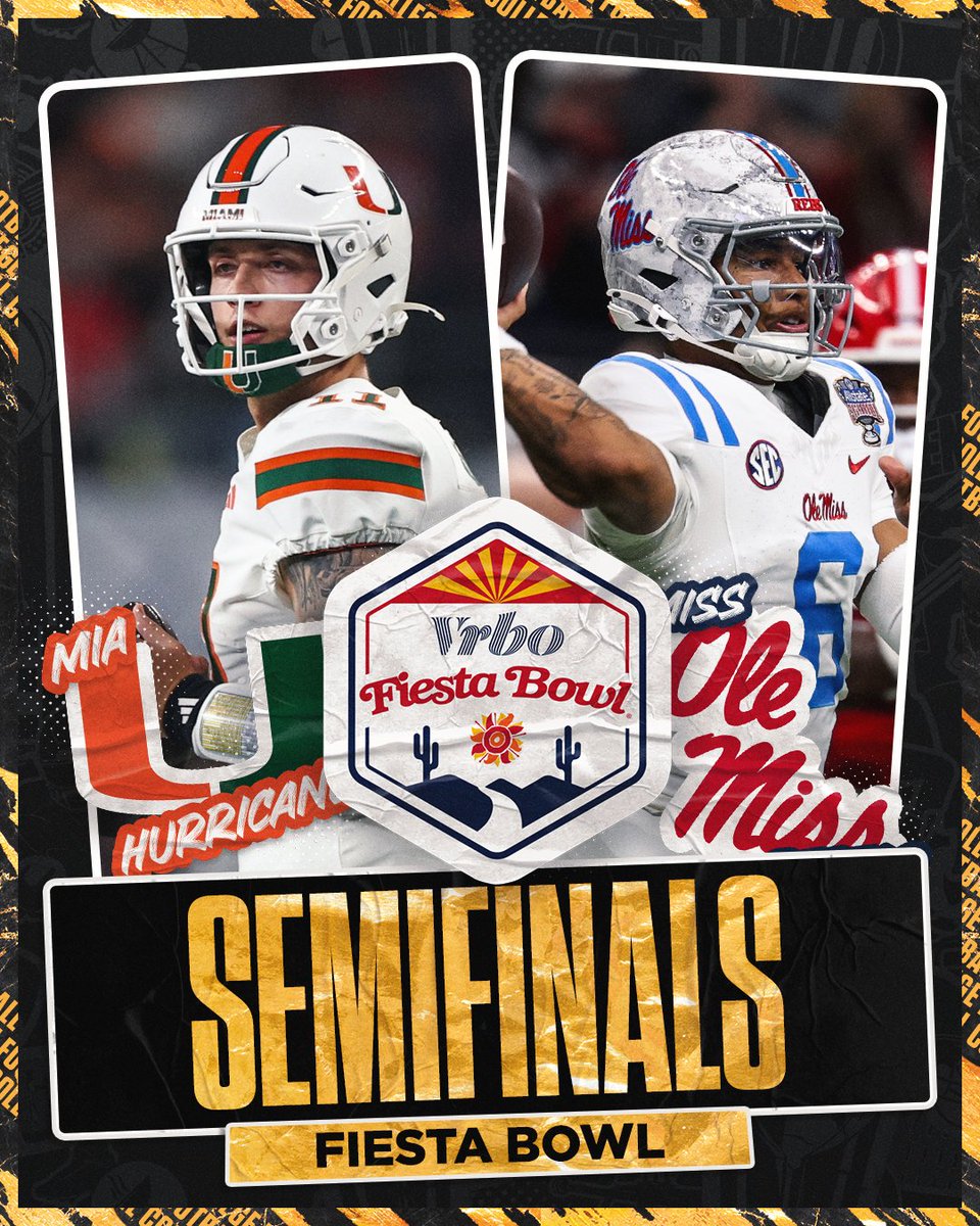 CFBONFOX's tweet image. IT'S FIESTA TIME 🎉🏈

Who will win the Fiesta Bowl – @OleMissFB or @CanesFootball?