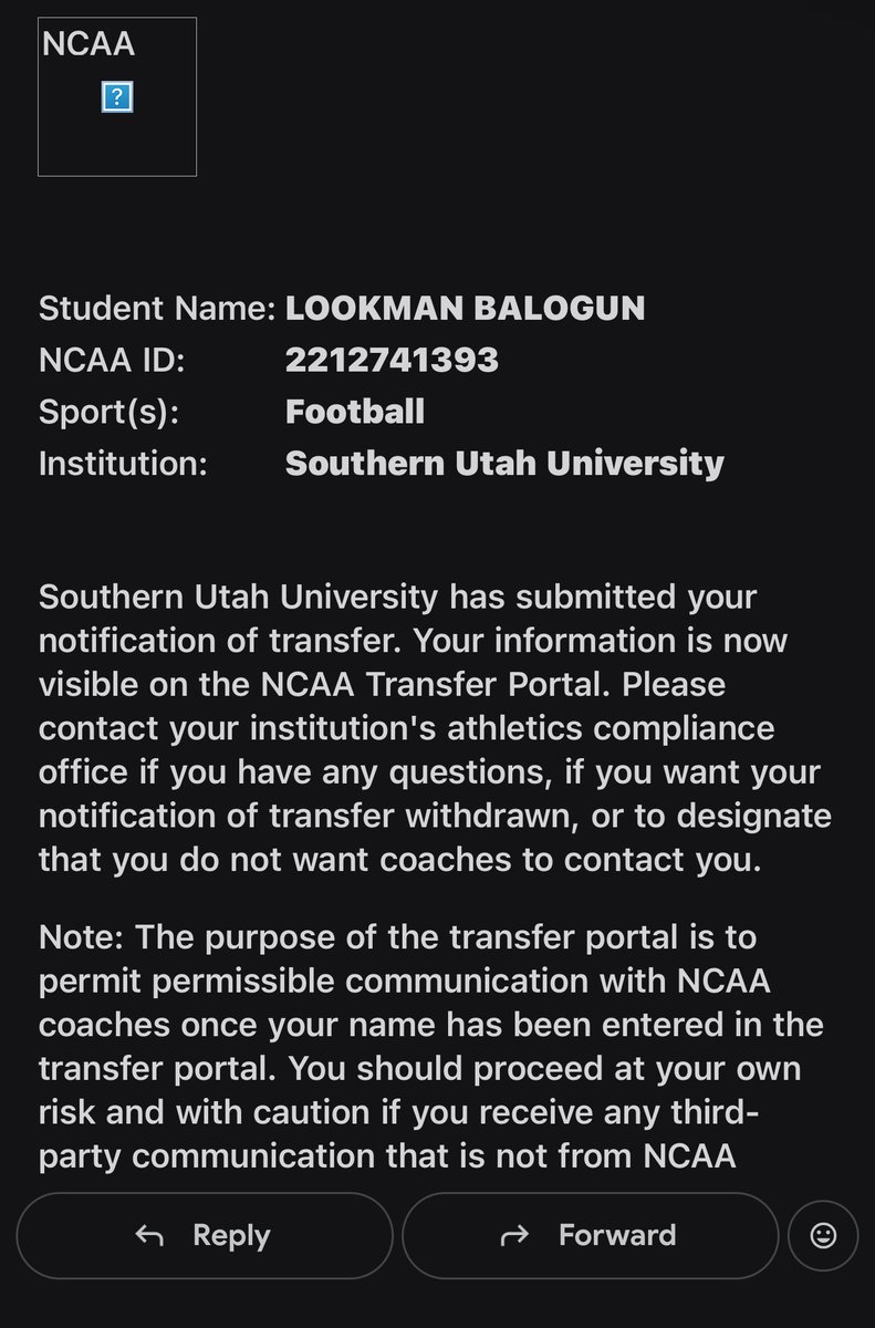 LookmanBalo71's tweet image. Official in the portal !
6’6 325 OT/G
617-869-8418 📲