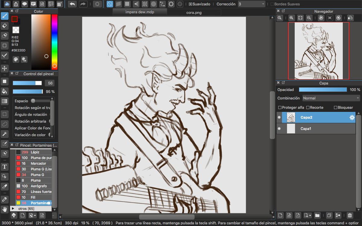 Ocio_coff's tweet photo. Im drawing impera Dew again... 

Got no idea how this is gonna end up bc I don't know how to draw fire, but just imagine: his hair transforms into flames while he's playing his guitar (or when he's excited). I also gave him a small beard bc i want him to resemble a goat https://t.co/Ha7BA65ffN