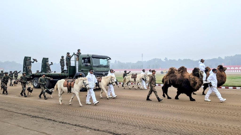 For the first time, Indian Army’s animal contingent will march on Kartavya Path in the Republic Day Parade 2026.

🔸It will showcase the vital role animals play in military operations across some of the country’s most challenging terrains. 

🔸The contingent will feature two