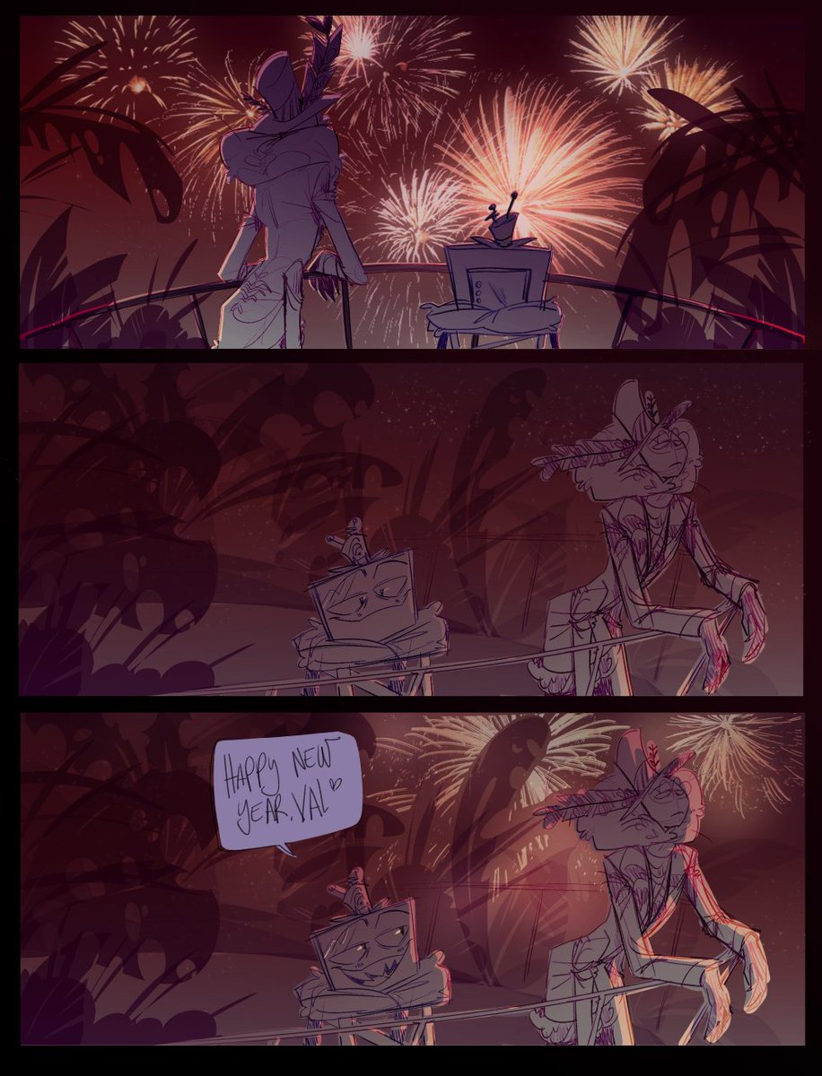 Palta79855895's tweet photo. Happy new year!! (I know it was yesterday but just let me cook) 🎉🎉🦋📺🎉🎉
#HazbinHotel #HazbinHotelFanart #HazbinHotelseason2 #HazbinHotelVox #HazbinHotelValentino #ValVox #voxval #StaticMoth https://t.co/J1WMICWal7