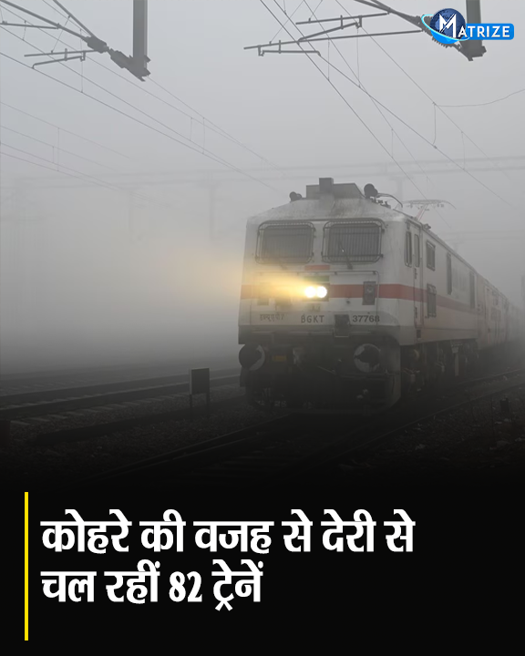 Matrize_NC's tweet photo. घने कोहरे और खराब मौसम की वजह से हवाई और रेल यातायात आज भी प्रभावित हो रहा है. विजिबिलिटी कम होने से कई ट्रेन और फ्लाइट देरी से चली रही हैं. अभी तक 82 ट्रेन निर्धारित समय से देरी से चल रही हैं तो कई ट्रेन को डाइवर्ट किया गया है.
#IndianRailways #TrainDelayed #MatrizeNews https://t.co/CiAerQQSa7