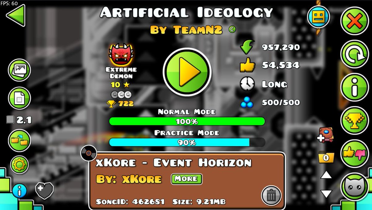 El jugador <a href="/jJerex08/">jJota08</a> se paso el Extreme Demon "Artificial Ideology" GG!!