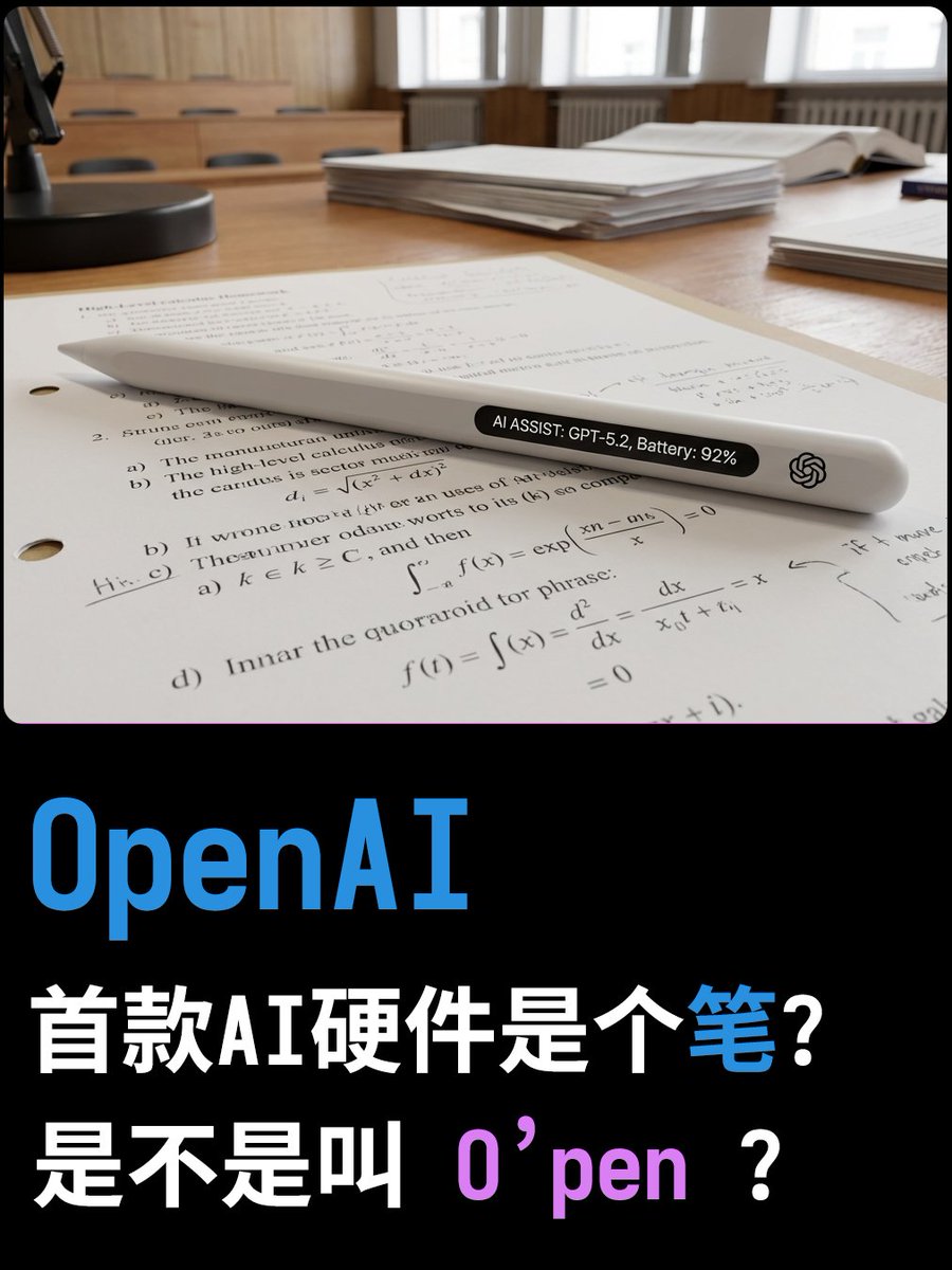 OpenAI 要出O-Pen ? 看到个爆料说OpenAI马上要发一个AI硬件, 是个笔.... 原因是去年5月份OpenAI 收购了乔尼·艾夫的 初创公司