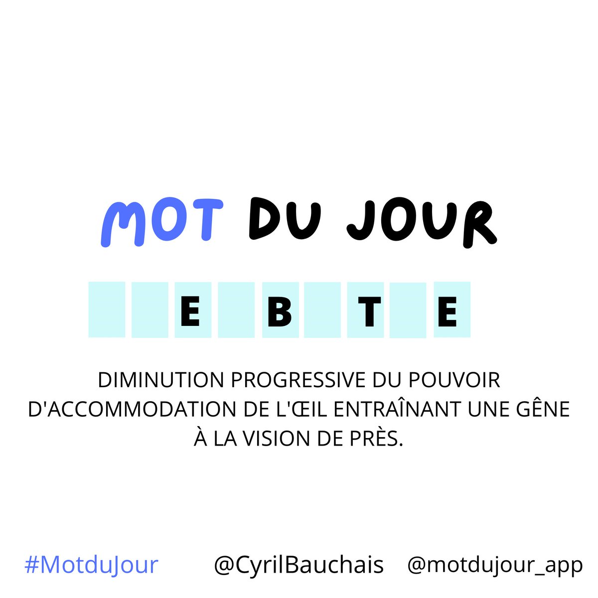 Bonjour👋🏻 
Depuis 2018, je propose chaque matin, en semaine, la définition d’un #motdujour, qu’il vous faut découvrir🧠

Si je vous❤️alors:👏🏼

💪🏼Aujourd’hui, force : 1️⃣😻

Bonne chance🍀

🚨PARTAGEZ ce post pour inviter vos #amis à jouer aussi 🙏🏻
(Règles thread👇)