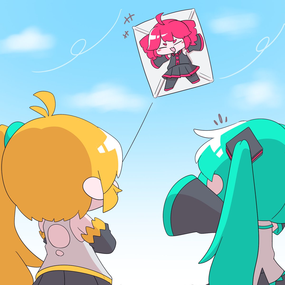 iria_071's tweet image. 凧揚げ🪁　Teto Neru Miku
#重音テト #亞北ネル #初音ミク