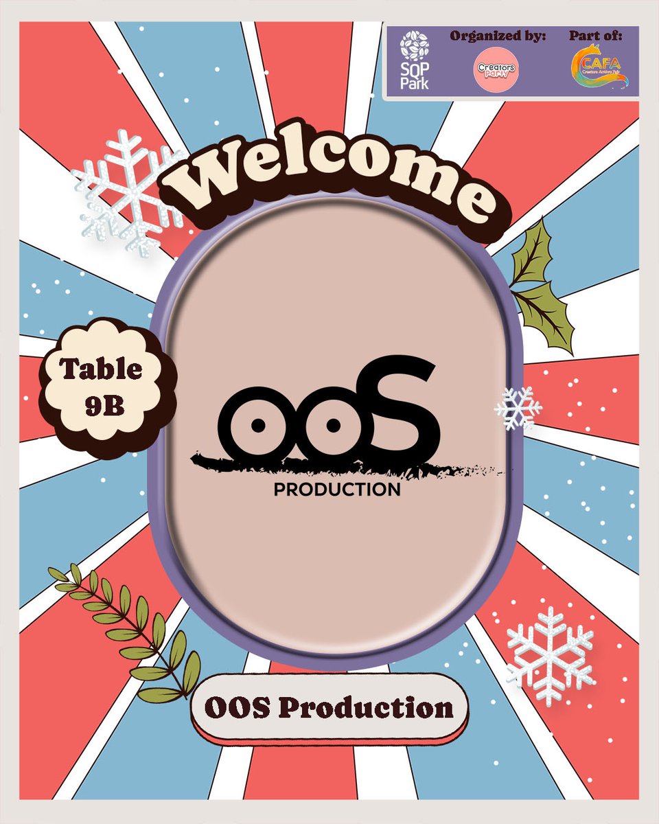 CreatorsParty's tweet photo. Sudah siap belum nih buat CAFA Winter Special 2026? ✨ ❄️

Exhibitor selanjutnya yang bakal memeriahkan acara kita: OOS Production!

#CAFA #CreatorsAnthroFair #furry #furrycommunity #furryindonesia #furrymarket #CreatorsParty #MisaelProject https://t.co/GlK361JqgT