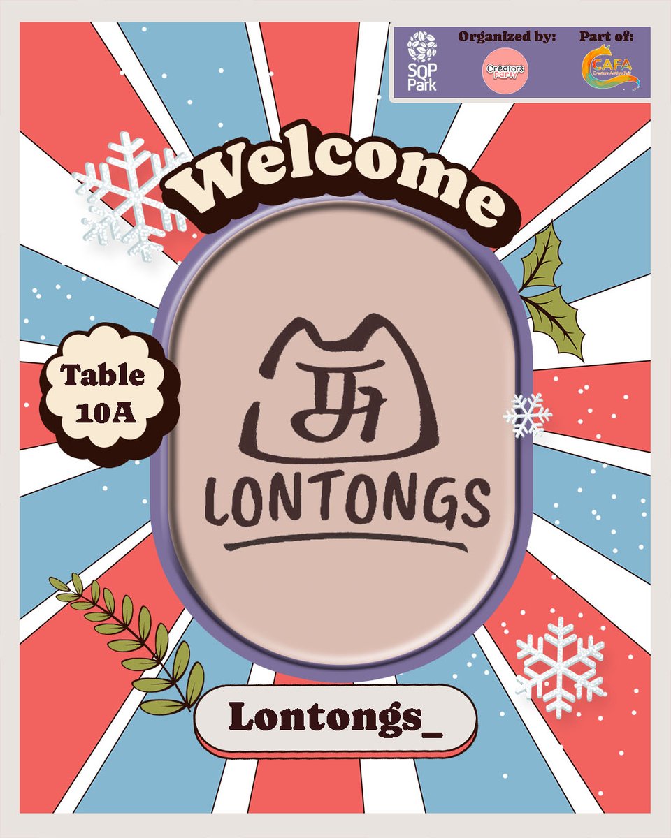 CreatorsParty's tweet photo. Sudah siap belum nih buat CAFA Winter Special 2026? ✨ ❄️

Exhibitor selanjutnya yang bakal memeriahkan acara kita: Lontongs_!

Langsung cek di @Lontongs_ 

#CAFA #CreatorsAnthroFair #furry #furrycommunity #furryindonesia #furrymarket #CreatorsParty #MisaelProject https://t.co/cDpoGX1Je5