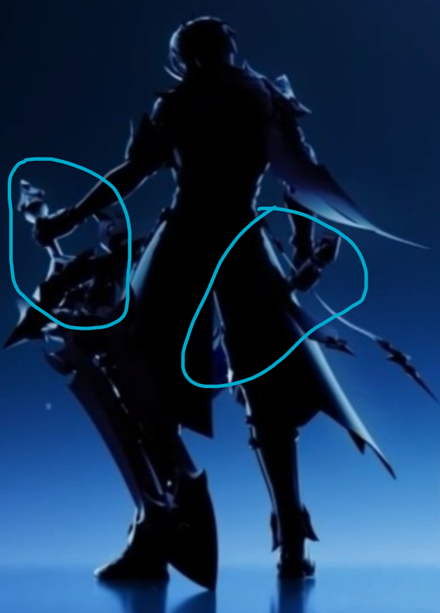 I JUST REALIZED HE RLLY IS DUAL WEILDING CLAYMORES WE'RE SO UPPP