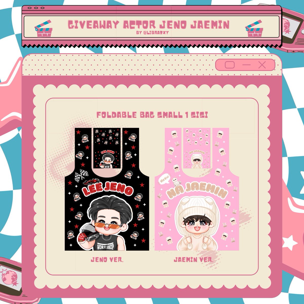 librazxy's tweet image. ⚾ GIVEAWAY WIND UP DRAMA 🐶🐰

for 4 winner:
💗 2 foldable bag jeno/jaemin
💗 2 lanyard keychain/keychain nomin 

rules: 
𐙚 rt &amp;amp; like 
𐙚 must love jeno jaemin (i'll check)
𐙚 drop HT for JNJM (sebanyak”nya)

ACTORS JENO JAEMIN TAKEOVER
#와인드업 #WINDUP 
#제노 #재민

END TBA