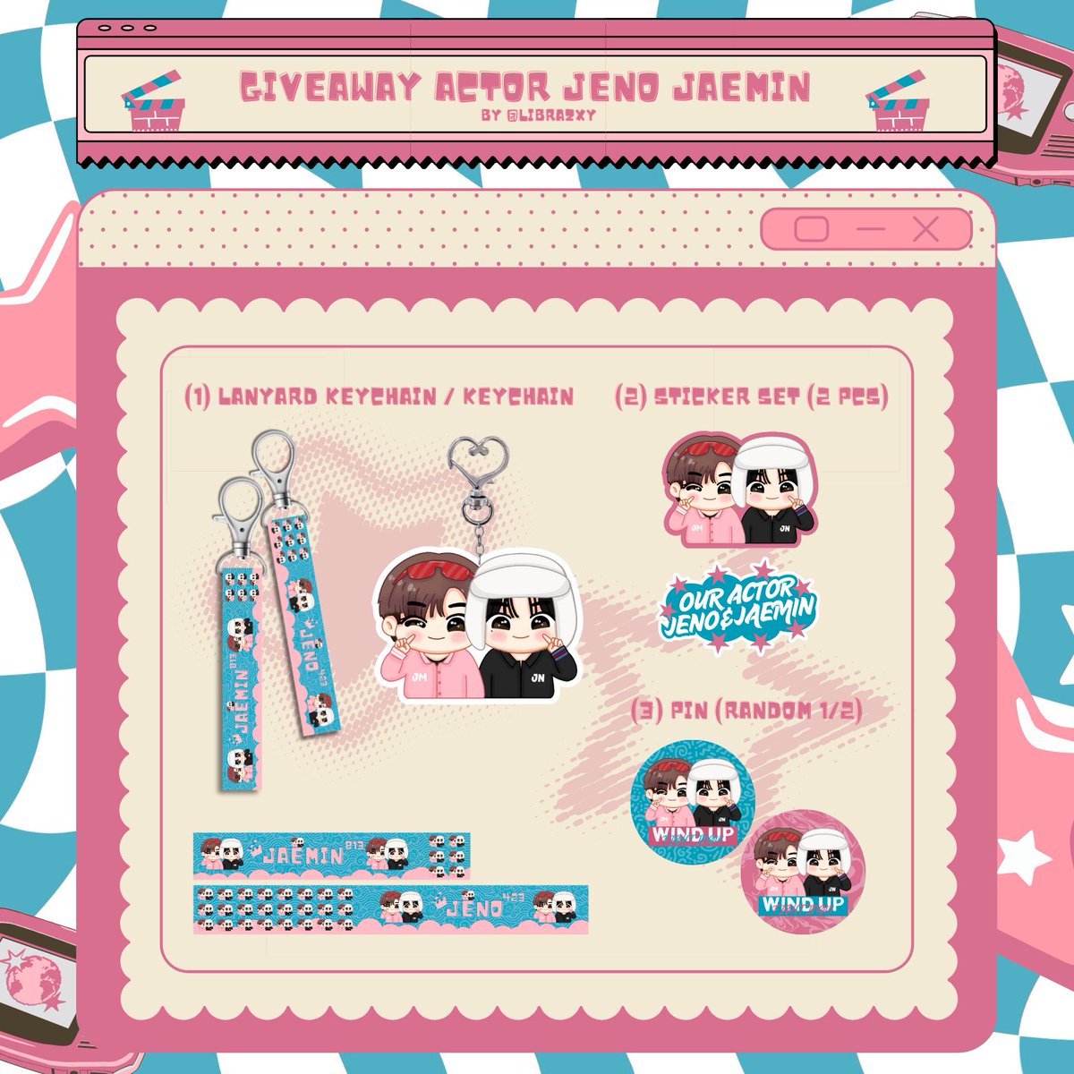librazxy's tweet image. ⚾ GIVEAWAY WIND UP DRAMA 🐶🐰

for 4 winner:
💗 2 foldable bag jeno/jaemin
💗 2 lanyard keychain/keychain nomin 

rules: 
𐙚 rt &amp;amp; like 
𐙚 must love jeno jaemin (i'll check)
𐙚 drop HT for JNJM (sebanyak”nya)

ACTORS JENO JAEMIN TAKEOVER
#와인드업 #WINDUP 
#제노 #재민

END TBA