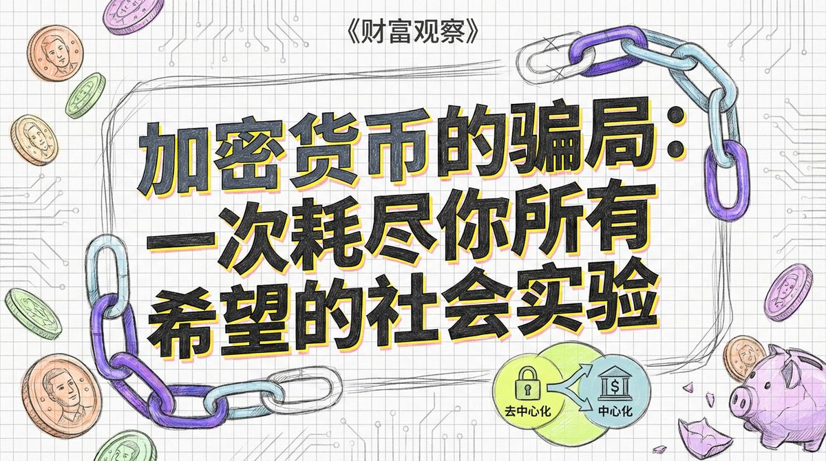 加密货币16年：从反抗者到被“招安”，这是一场耗尽希望的社会实验。去中心化真的存在吗？还是我们再次陷入了资本的合围？深度拆解比特币与金融虚无主义的真相。🚀🔥  #加密货币#