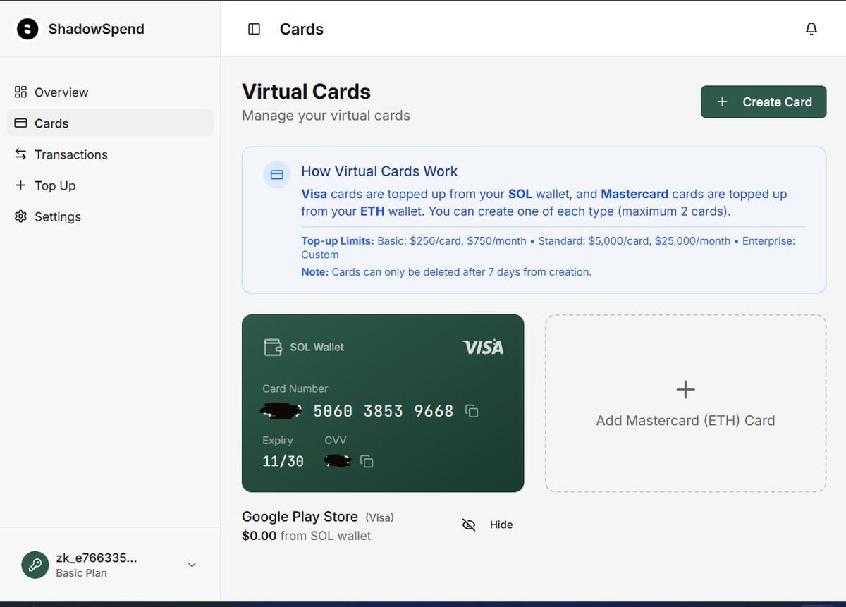 ShadowSpendX's tweet image. We’ve successfully connected our virtual card to Google Play Store.
We will now proceed to test a live payment to verify real-world usage and merchant compatibility.
Earlier issues related to linking and initial authorization have been identified and fixed. If you still…