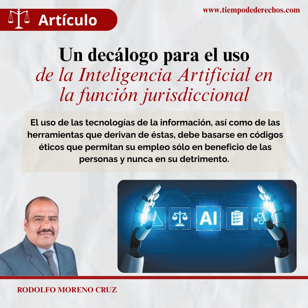 #Artículo | Enero | 2026

“La realidad tecnológica avanza por delante de la regulación, y el sistema judicial mexicano se encuentra en el umbral de una nueva era: la de los algoritmos que ayudan, sugieren o incluso influyen en las decisiones humanas”.

<a href="/rodolfomoreno_o/">Rodolfo Moreno</a> para