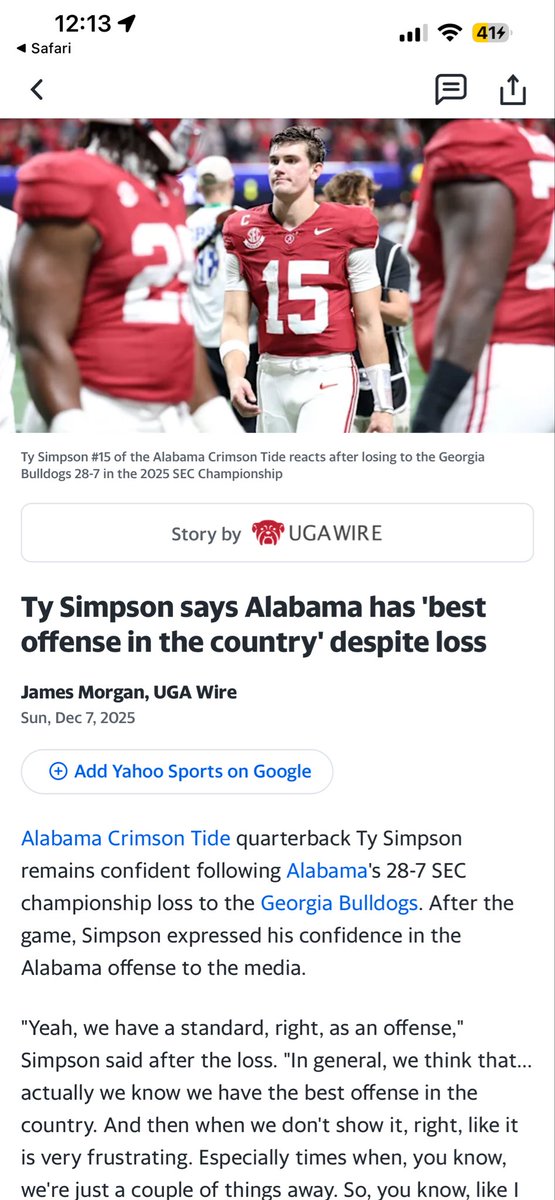 MarkWindham's tweet image. Which one of these is the dumber statement coming out of alabama mouths? Kalen Deboer or Ty Simpson?