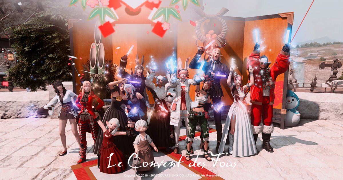ConventDesFous's tweet photo. Bonne année 2026 à vous, amis guerriers et guerrières de la lumière !
Les meilleurs vœux du Convent des Fous ! o/

#FFXIV #ConventdesFous https://t.co/FHVvTYzHy1