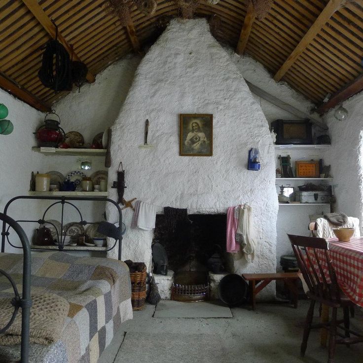 Memories from old Ireland and the sacred heart picture over the fireplace