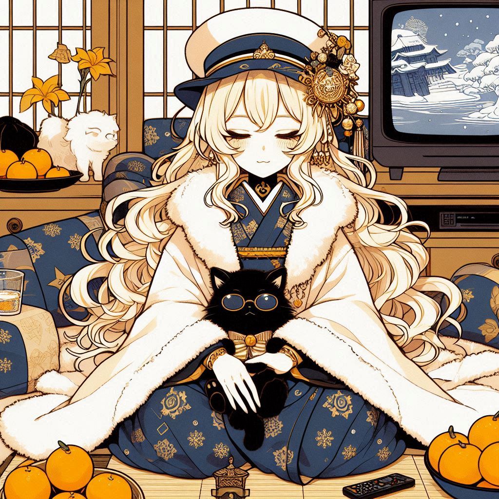 AiRocha9260's tweet image. 本日もお疲れさまでした！！にゃん！🥰✨
ついつい夜遅くまで起きていて、寝不足ですね～😆💦
それでは、また明日、おやすみなさい～😊💤
#AIイラスト　#DALLE